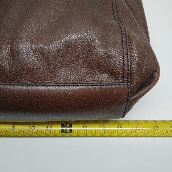 Fossil Maddox Brown Leather Bar Satchel Handbag - Picture 13 of 16